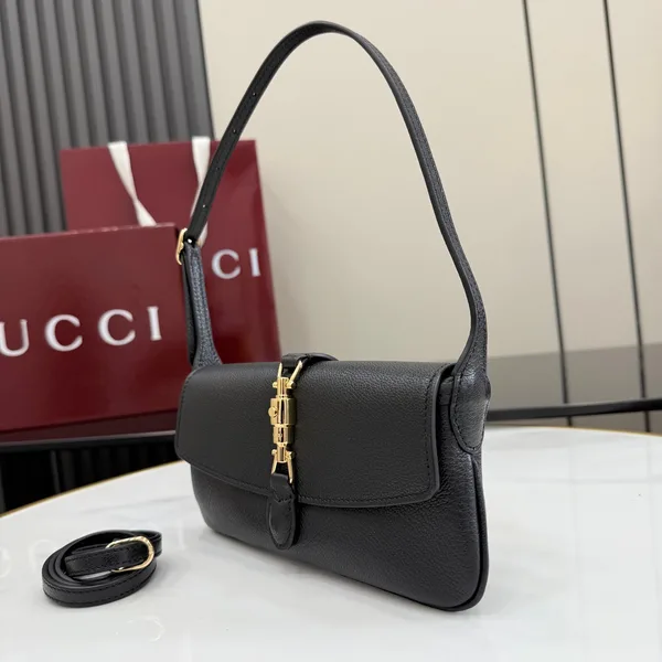 Gucci Jackie Small Shoulder Bag — Black with Gold-Tone Hardware product view 6