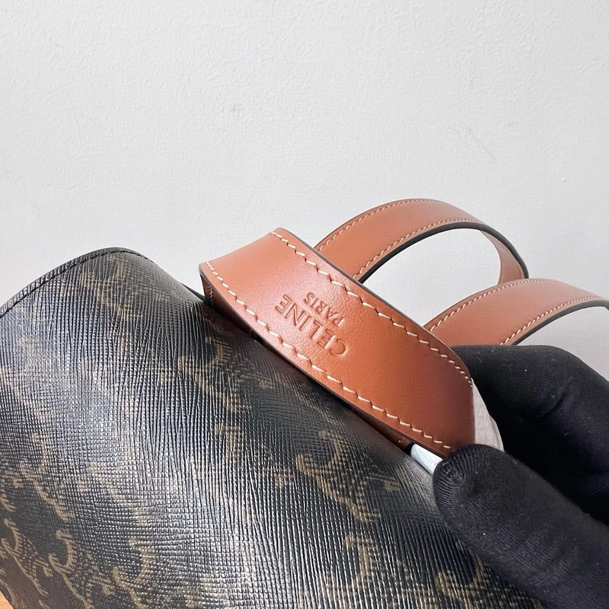 Celine Bonnie Backpack in Triomphe Canvas and Calfskin product view 10
