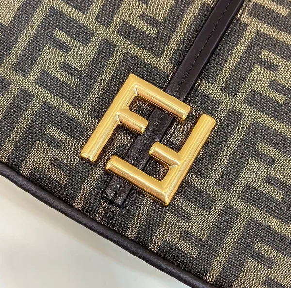 Fendi C’mon Medium Bag in FF Jacquard Fabric and Leather product view 4