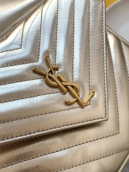 Saint Laurent Joe Backpack In Gold Lame Leather product view 11