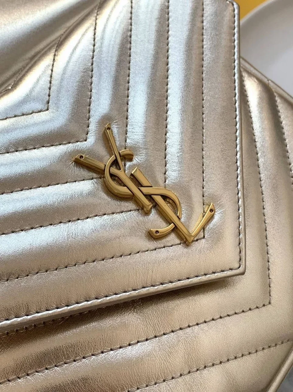 Saint Laurent Joe Backpack In Gold Lame Leather product view 11