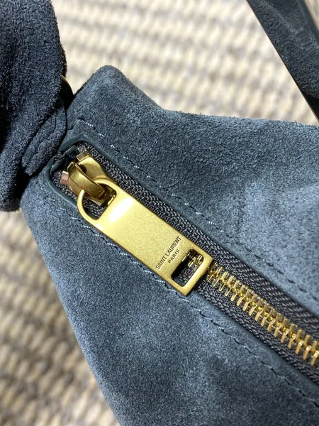 Saint Laurent Amalia Mini Hobo Bag — Grey Suede product view 6