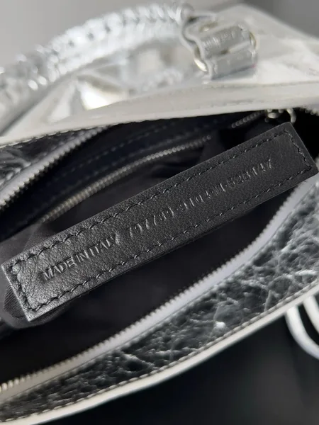 Balenciaga Le City Small Bag in Silver Metallic Lambskin product view 2
