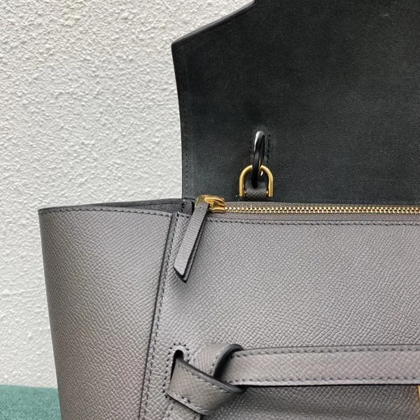 Celine Belt Mini Bag In Grey Grained Calfskin product view 13