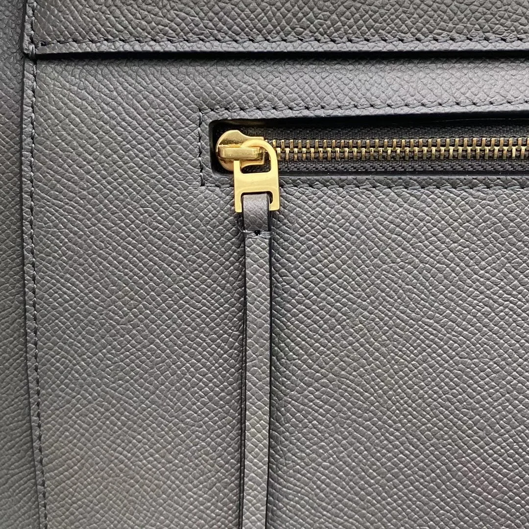 Celine Belt Mini Bag In Grey Grained Calfskin product view 8