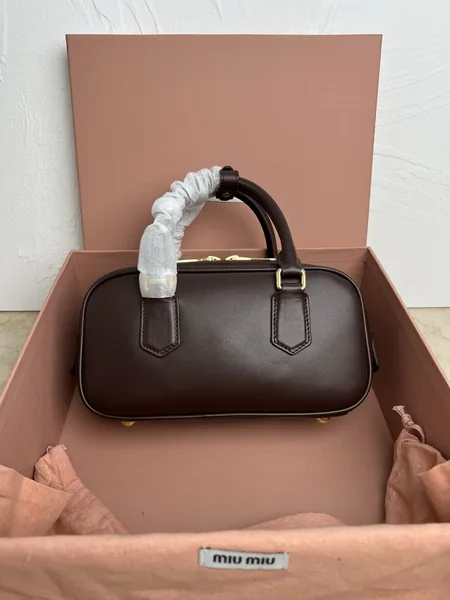 Miu Miu Arcadie Medium Bag in Dark Brown Leather product view 3