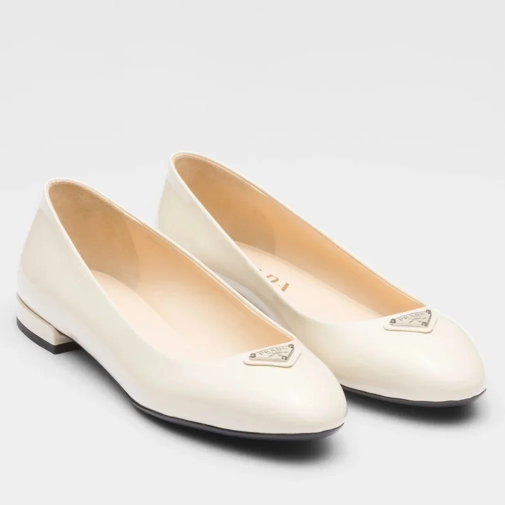 Prada Ballerinas in White Patent Leather product view 1