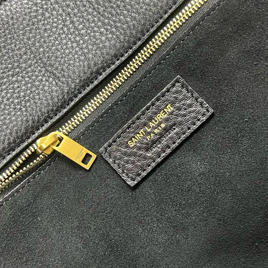Saint Laurent Bea Tote Bag in Black Grained Leather product view 10