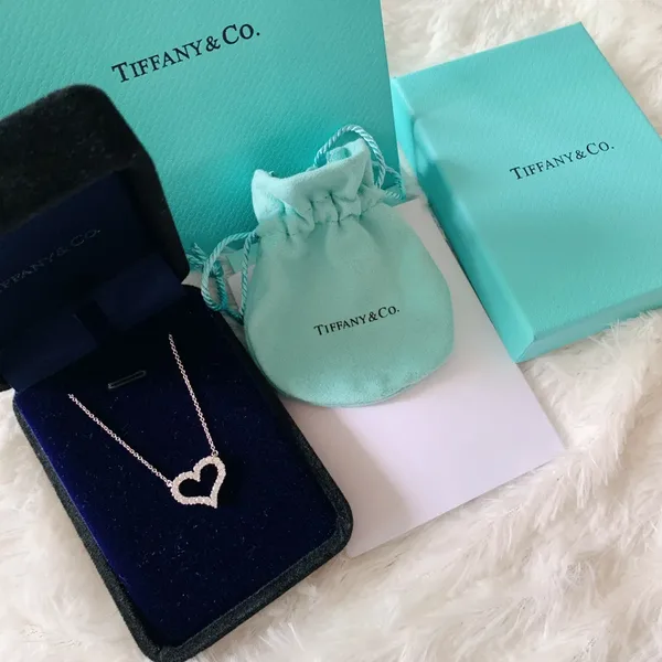 Tiffany & Co. Medium Pavé-Effect Open Heart Necklace Silver-Tone product view 1