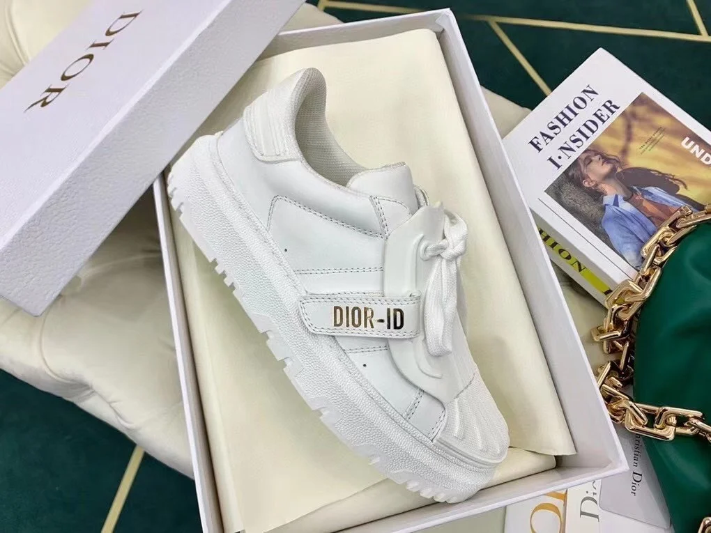 Dior Dior-ID Sneakers In White Leather with White Strap product view 2