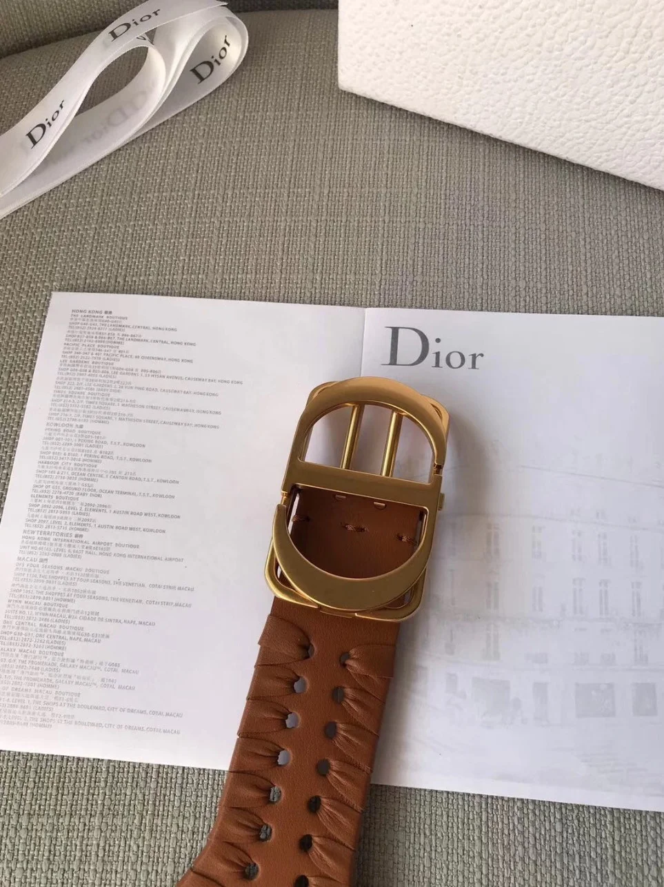 Dior 30 Montaigne 40MM Belt In Camel Calfskin product view 5