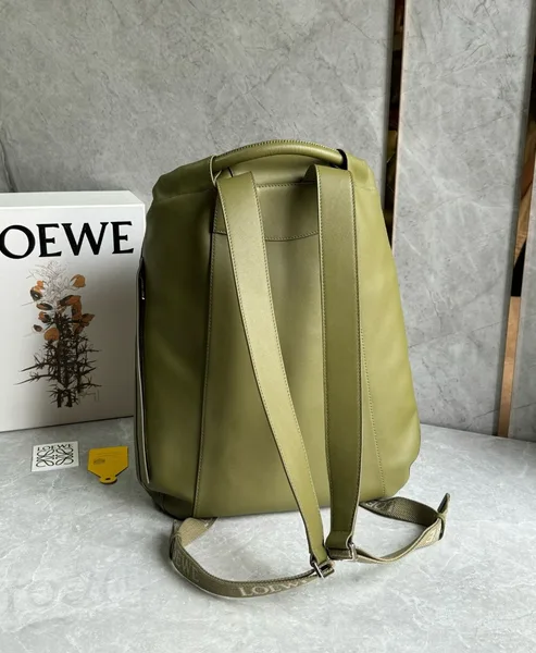 Loewe Flamenco Backpack in Olive Supple Calfskin product view 6