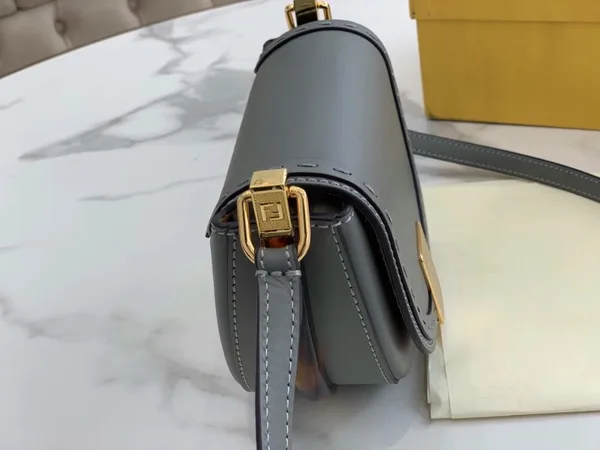 Fendi Moonlight Saddle Bag In Grey Calfskin product view 2