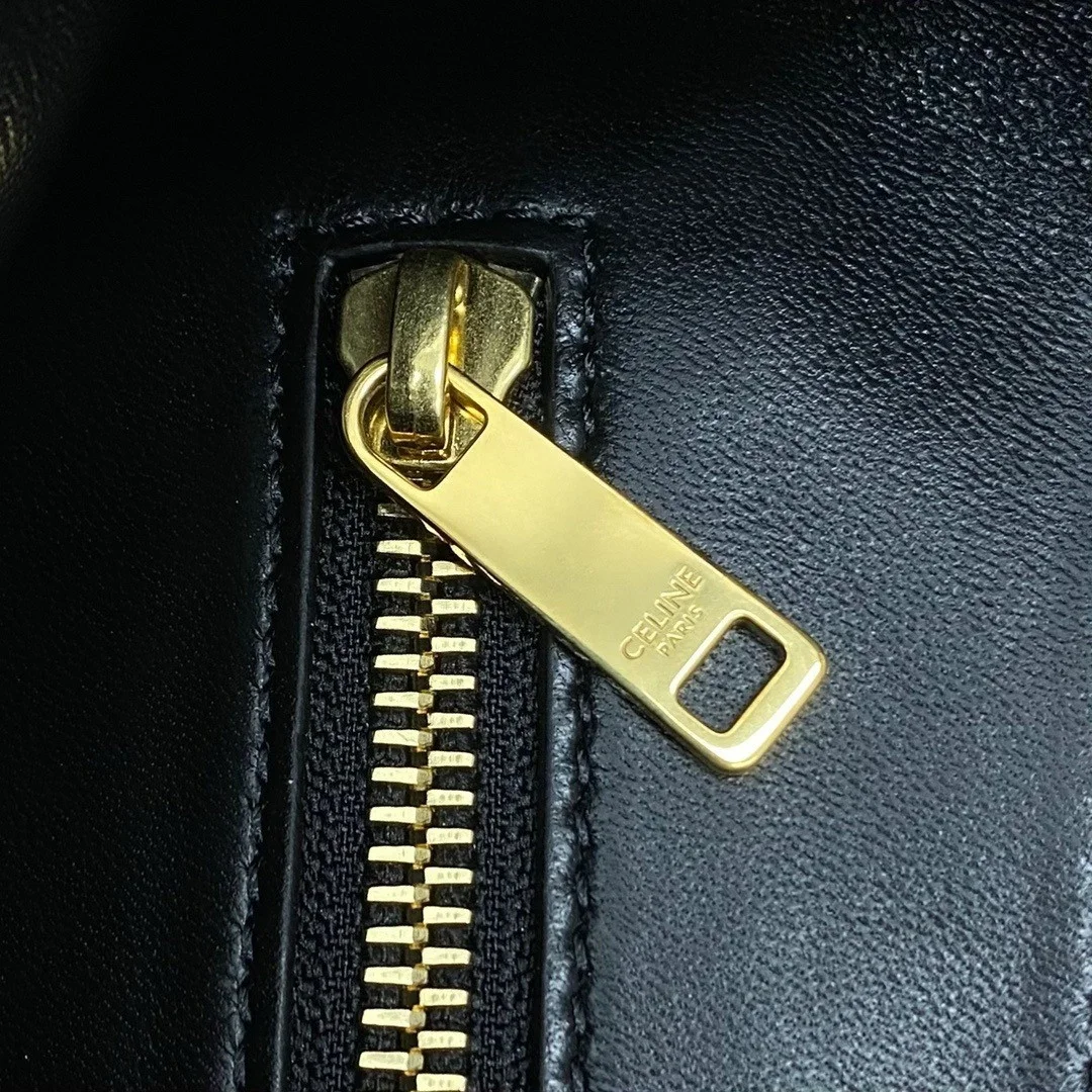 Celine Medium Polly Shoulder Bag in Black Calfskin product view 4