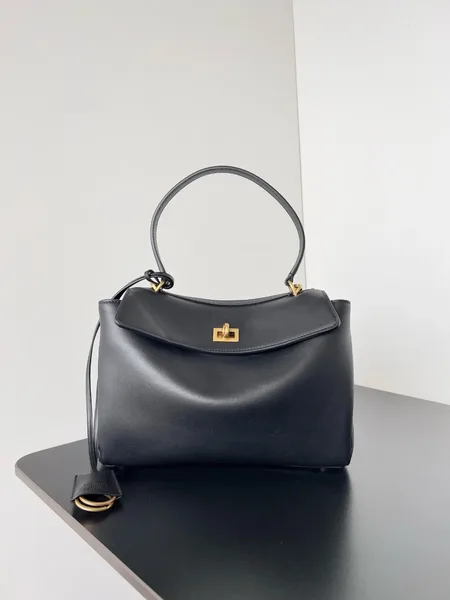 Balenciaga Rodeo Medium Bag in Black Calfskin product view 5