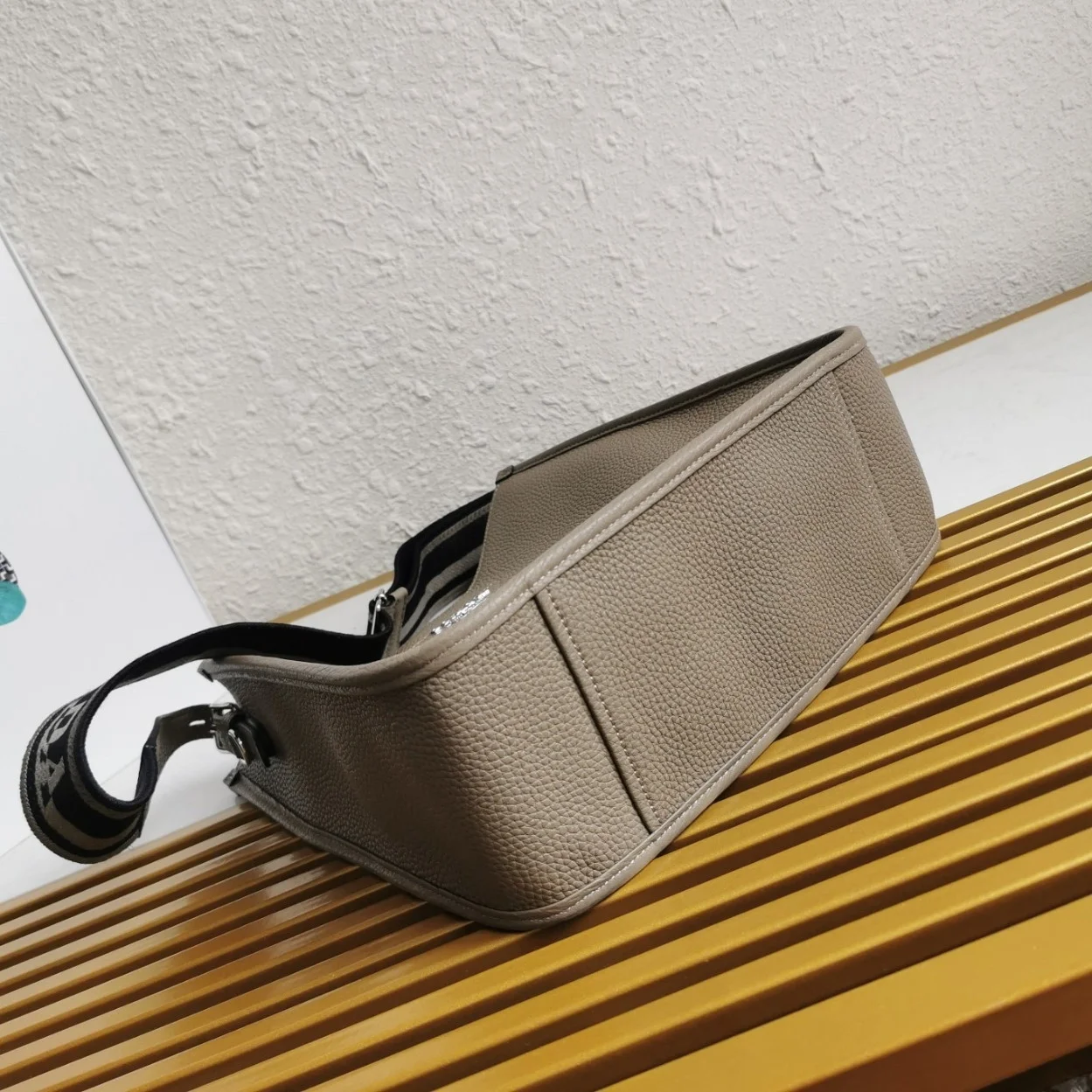 Prada Hobo Bag in Grey Grained Leather product view 5