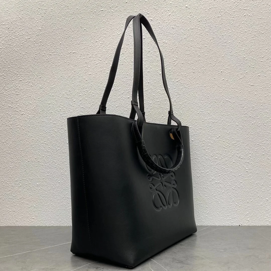 Loewe Anagram Medium Tote Bag In Black Calfskin product view 5