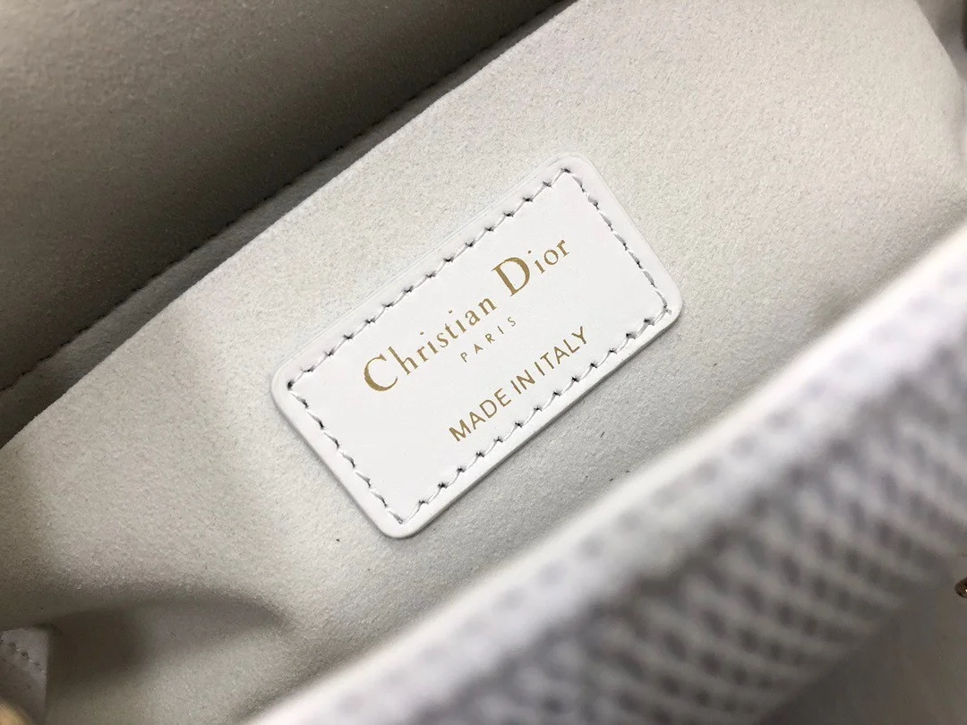 Dior Lady D-Joy Medium Bag In White Macrocannage Technical Fabric product view 6
