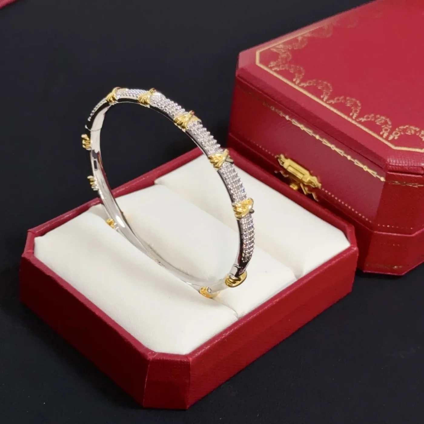 Cartier Two-Tone Beaded Bangle Bracelet product view 5