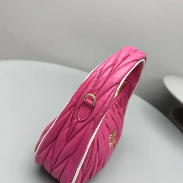 Miu Miu Wander Hobo Bag in Fuchsia Matelasse Nappa Leather product view 4