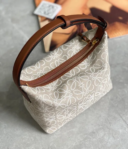 Loewe Cubi Medium Bag in Ecru Anagram Jacquard product view 5
