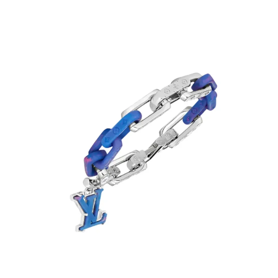 Louis Vuitton Monogram Link Bracelet Blue and Silver-Tone product view 1