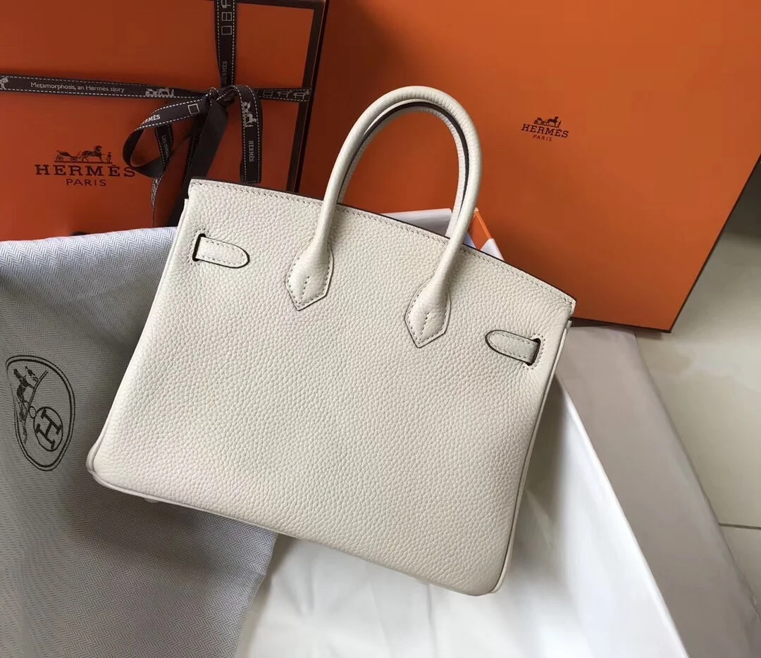 Hermes Birkin 25 Bag In Beton Clemence Leather with GHW product view 3