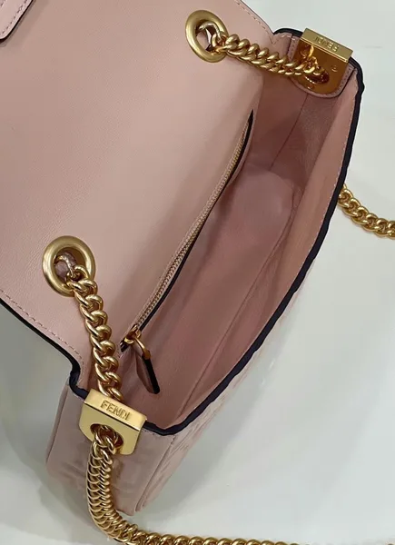 Fendi Baguette Chain Midi Bag In Powder Nappa Leather product view 10