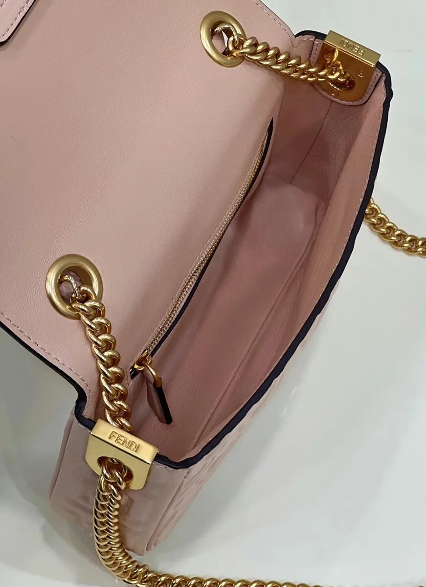 Fendi Baguette Chain Midi Bag In Powder Nappa Leather product view 10