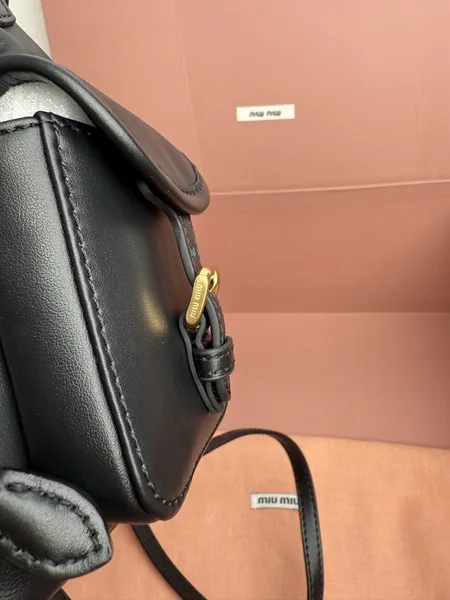 Miu Miu Small Backpack in Black Calfskin product view 7