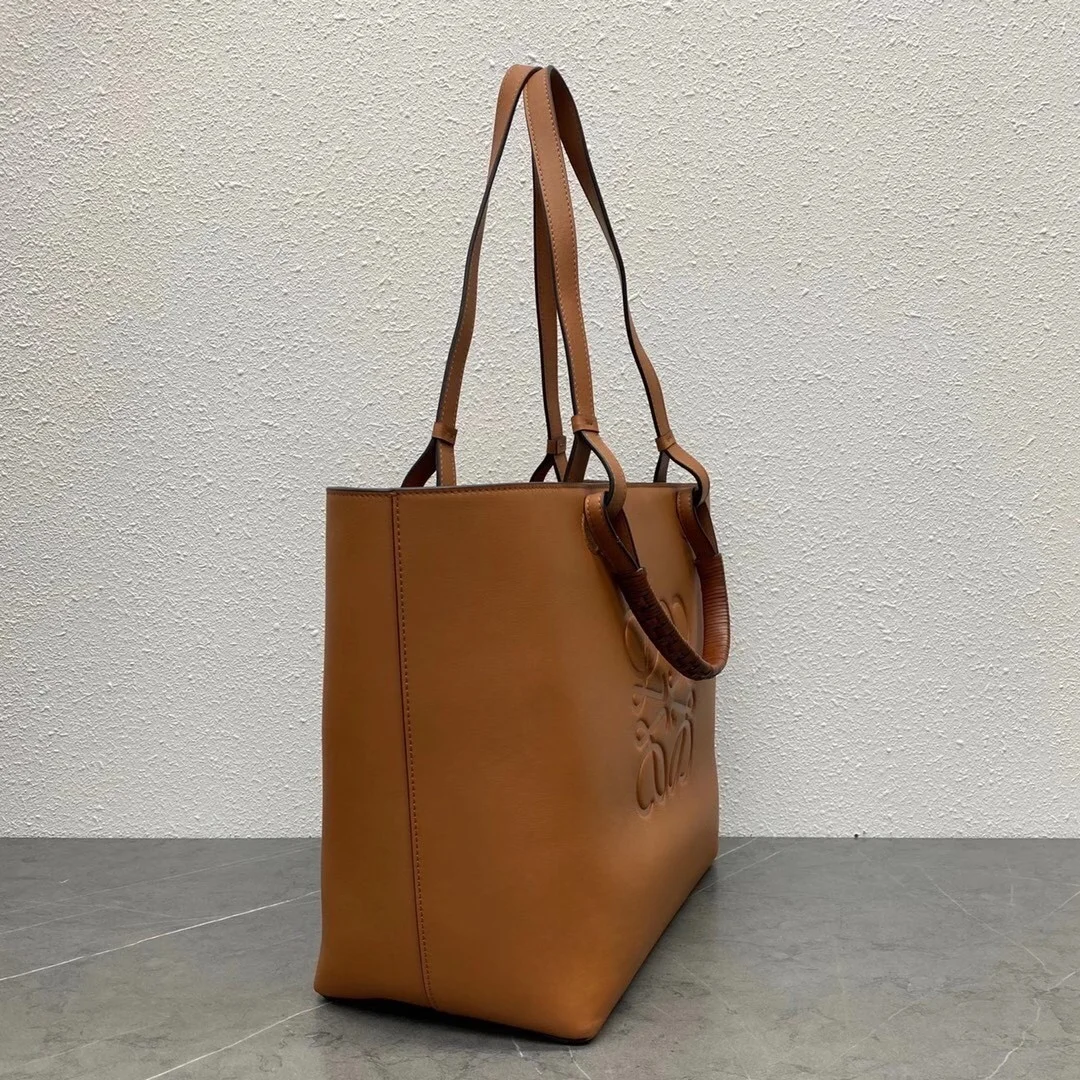 Loewe Anagram Medium Tote Bag In Brown Calfskin product view 5