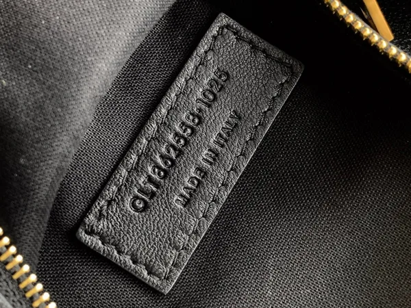 Saint Laurent Amalia Mini Hobo Bag in Black Lambskin product view 9