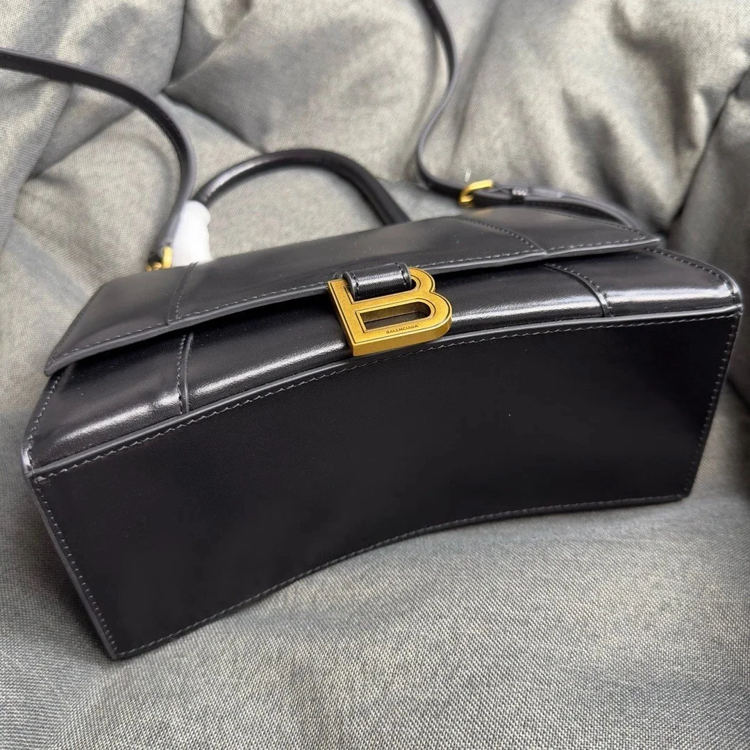 Balenciaga Hourglass Small Bag in Black Box Calfskin product view 4