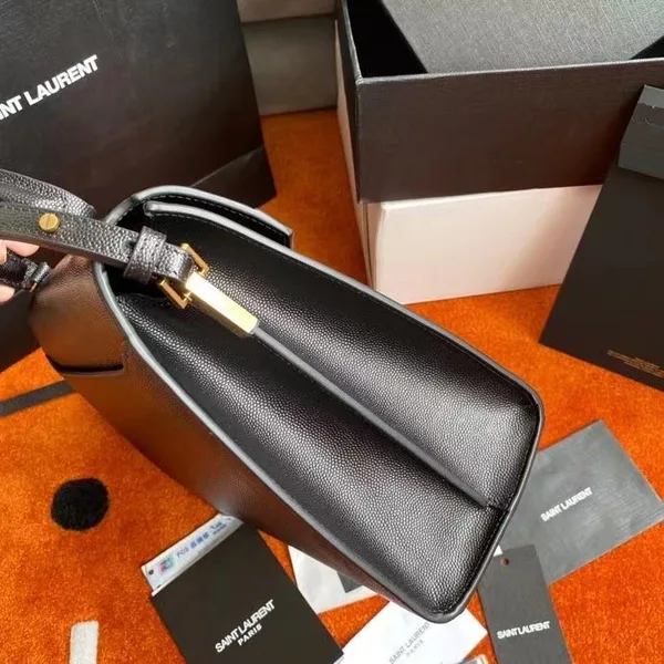 Saint Laurent Cassandra Medium Bag In Black Grained Leather product view 2