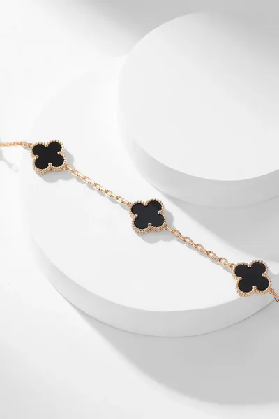 Van Cleef & Arpels Alhambra Black Ten-Motif Gold-Tone Necklace product view 6