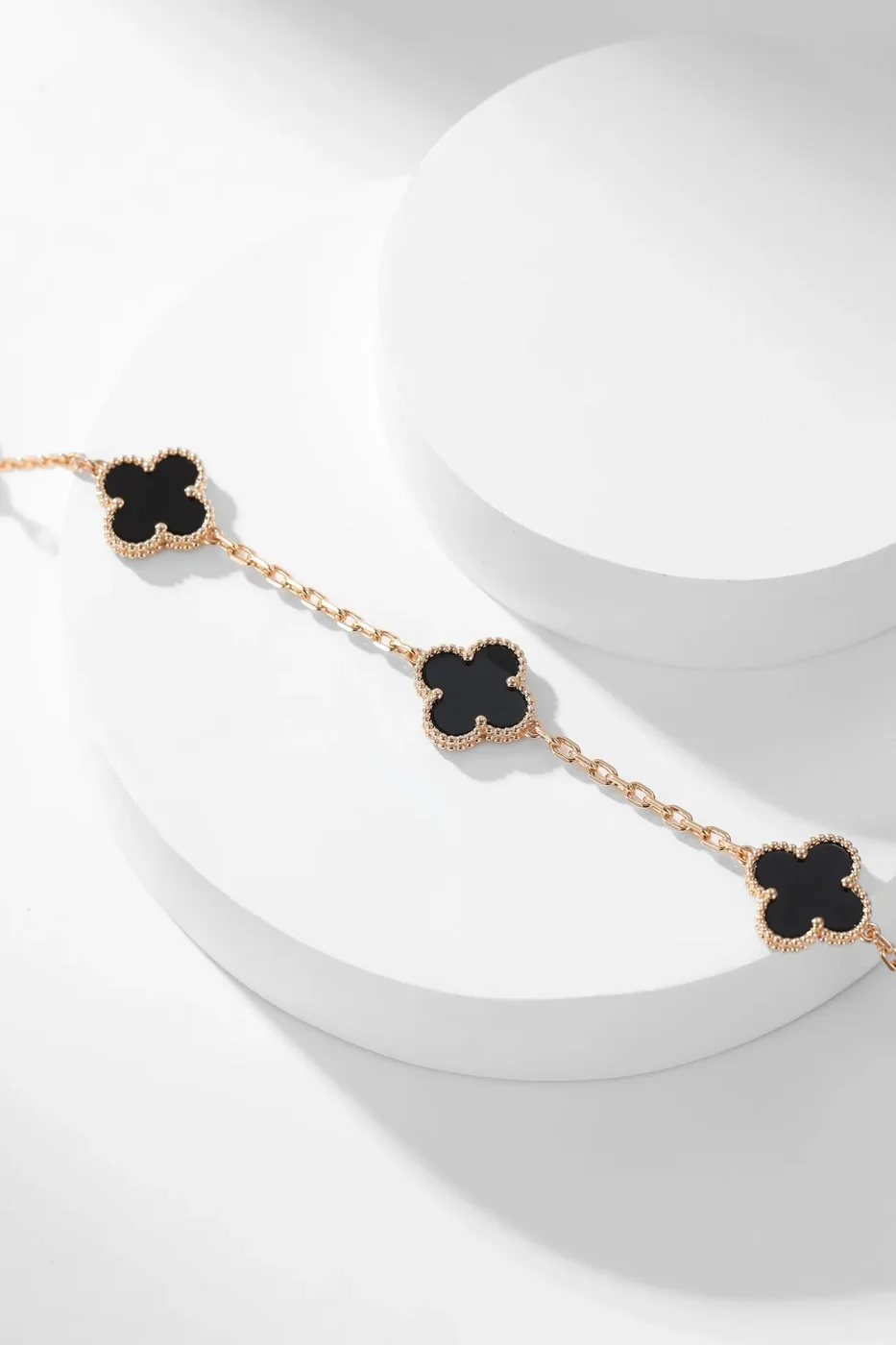 Van Cleef & Arpels Alhambra Black Ten-Motif Gold-Tone Necklace product view 6