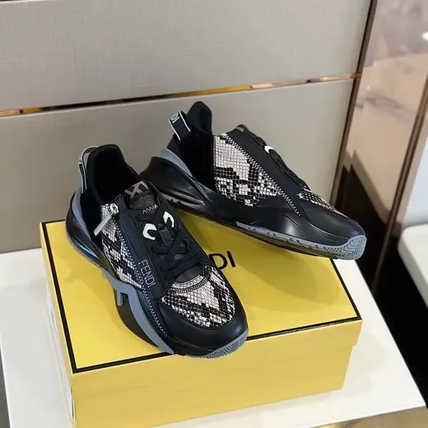 Fendi Flow Low-Top Sneakers Black/White product view 7
