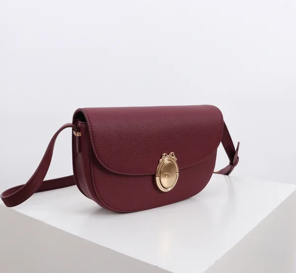 Medium Dior Médaillon Flap Bag — Burgundy product view 2