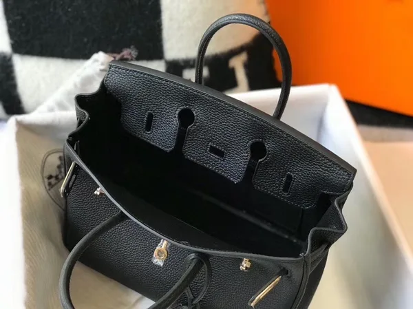 Hermes Birkin 25 Bag In Black Clemence Leather with GHW product view 7