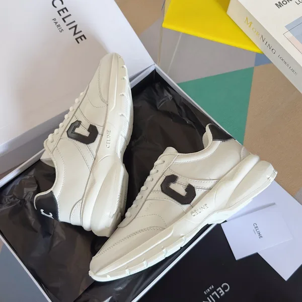 Celine Women’s Runner CR-02 Low-top Sneakers in White Leather product view 9