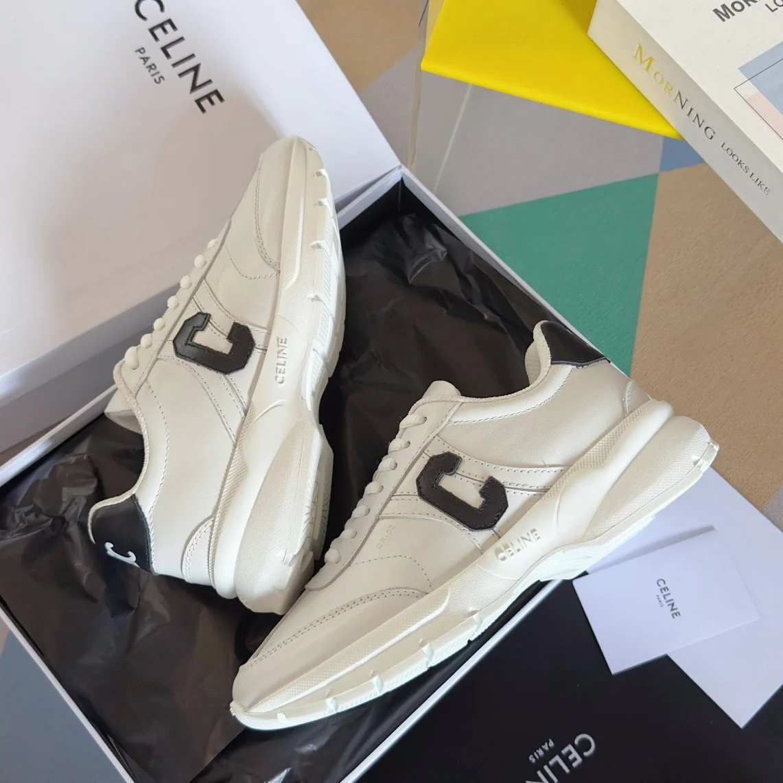 Celine Women’s Runner CR-02 Low-top Sneakers in White Leather product view 9