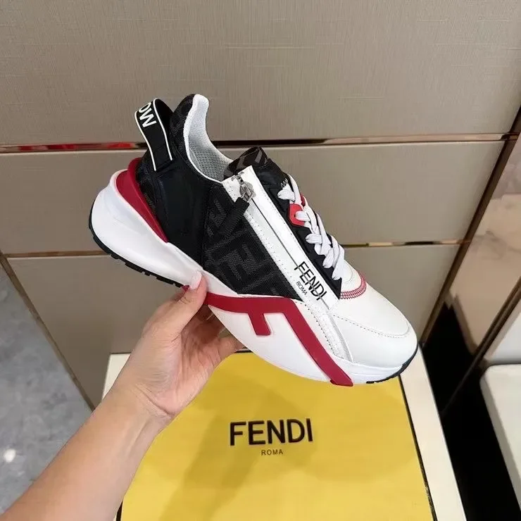 Fendi Flow Low-Top Sneakers — Black, White and Red product view 5