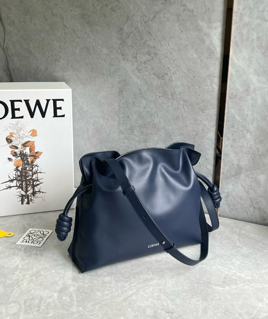Loewe Flamenco Clutch Bag in Abyss Blue Nappa Calfskin product view 5