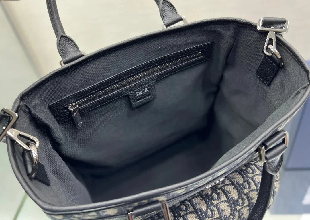 Dior Explorer Tote Bag Beige and Black Dior Oblique Jacquard product view 2