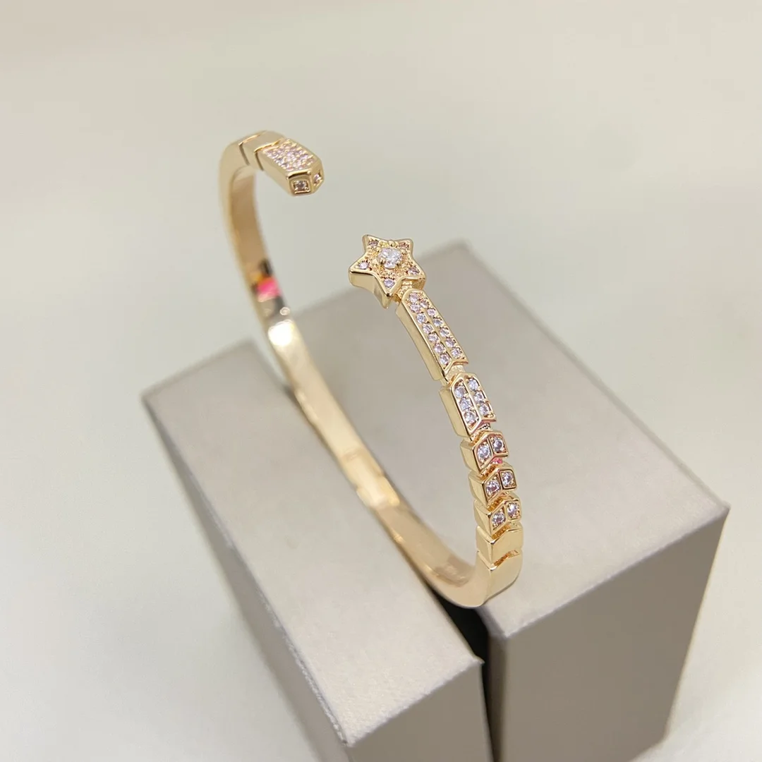 Chanel Pavé Star Open Cuff Gold-Tone product view 1