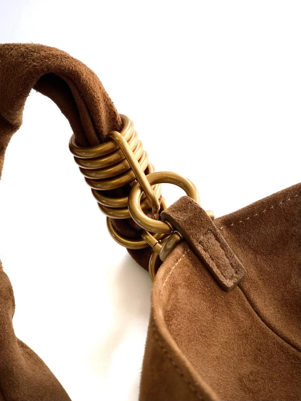 Saint Laurent Amalia Shouler Bag in Brown Suede Calfskin product view 12