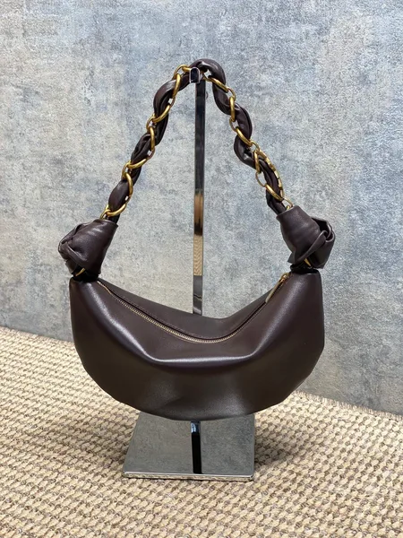 Saint Laurent Amalia Mini Hobo Bag — Dark Brown product view 3