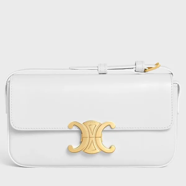 Celine Claude Shoulder Bag in White Calfskin product photo