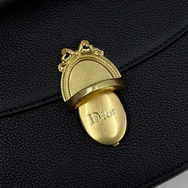 Medium Dior Médaillon Flap Bag — Black product view 4