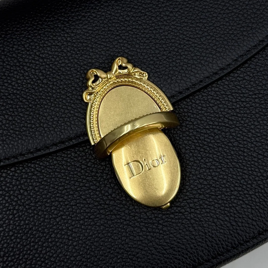 Medium Dior Médaillon Flap Bag — Black product view 4